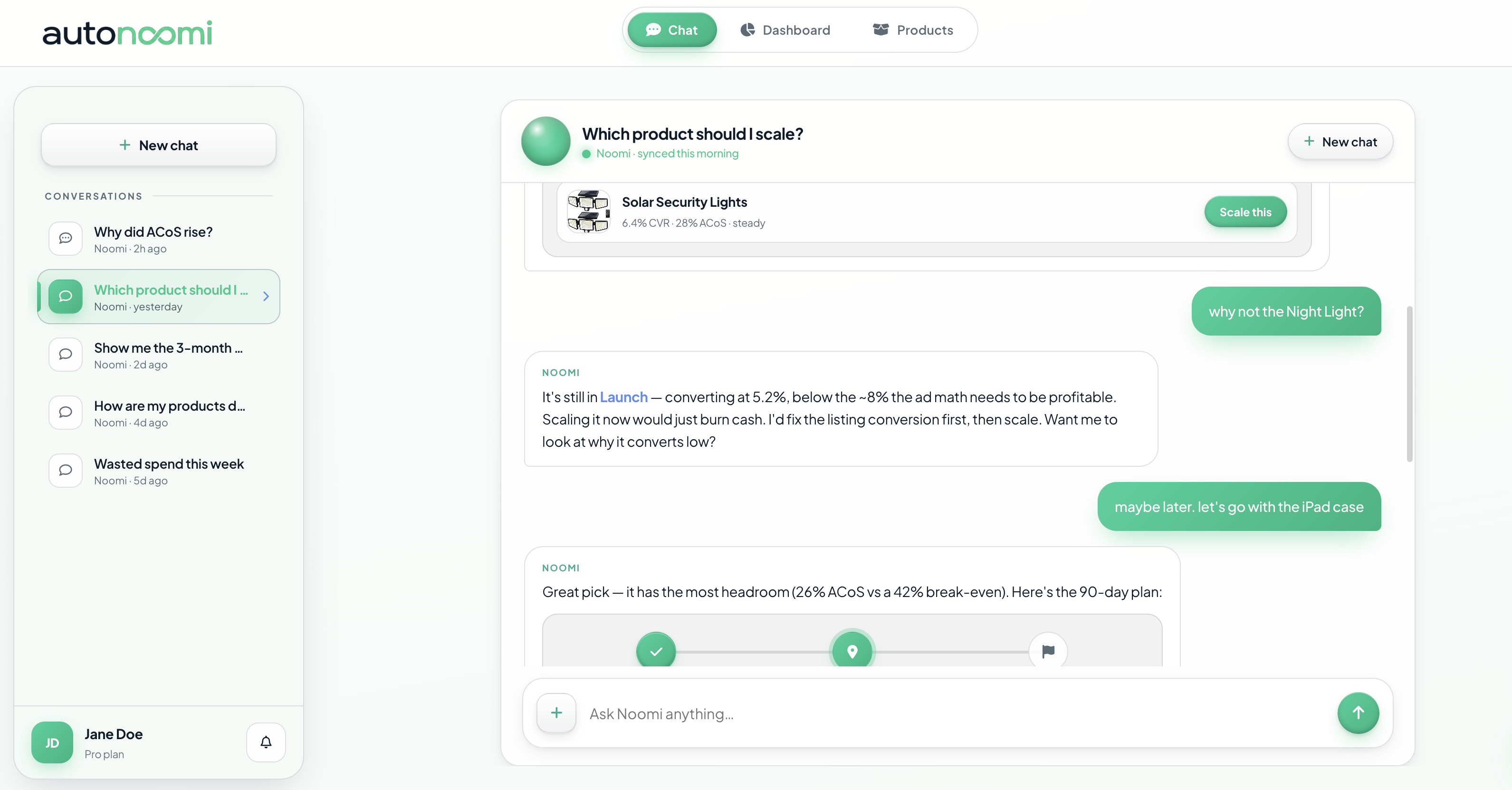 Chatting with Noomi inside the Autonoomi software